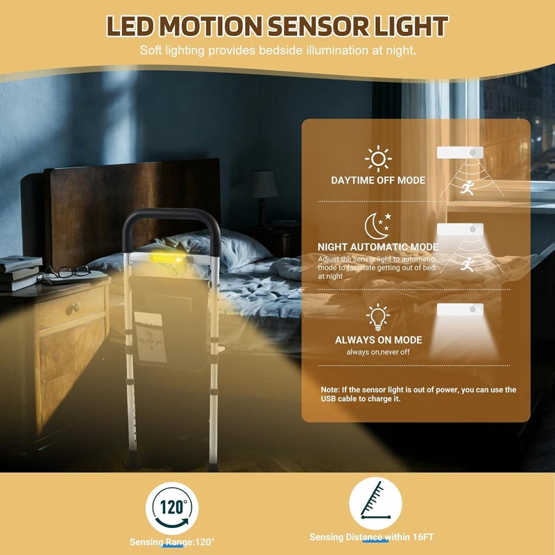 Panta Bed Rails for Elderly Adults Safety, Adjustable Bed Assist Rails for Seniors, Black - Image 5